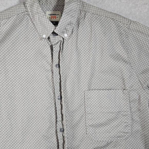 Ticomela FR Shirt Button Shirt XL Geometric Pattern Long Sleeve - Picture 2 of 12